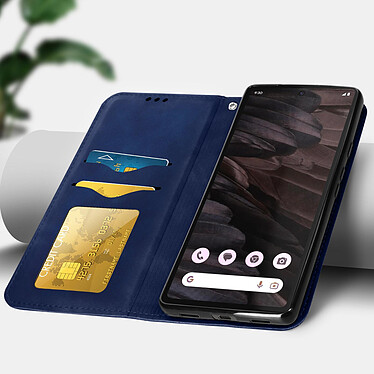Avis Avizar Étui Portefeuille pour Google Pixel 7a Porte-cartes Soft-touch Clapet aimanté  Bleu
