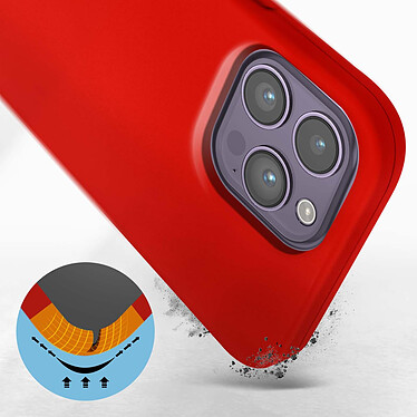Avis Avizar Coque pour iPhone 14 Pro Silicone Semi-rigide Finition Soft-touch Fine  rouge