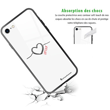 Avis LaCoqueFrançaise Coque iPhone 7/8/ iPhone SE 2020/ 2022 Coque Soft Touch Glossy Coeur Noir Amour Design