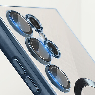 Acheter Avizar Coque MagSafe pour Samsung S23 Ultra silicone protection caméra Transparent / Bleu