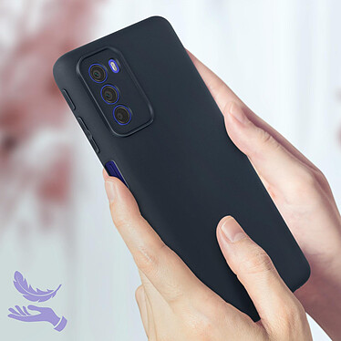 Acheter Avizar Coque pour Motorola Moto G51 5G Silicone Semi-rigide Finition Soft-touch Fine  bleu nuit