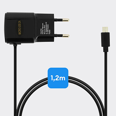 Avizar Chargeur Secteur 2A avec Connecteur Micro-USB Câble 120 cm intégré pas cher