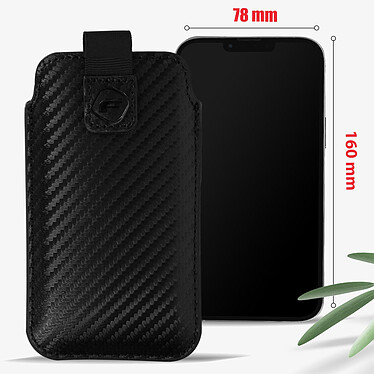 Avis Forcell Étui Ceinture Smartphone Effet Carbone Languette Pull-Up Taille XL  Noir