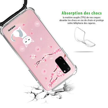 Avis Evetane Coque cordon Samsung Galaxy S20 Dessin Chat et Fleurs