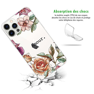 Avis LaCoqueFrançaise Coque iPhone 12/12 Pro 360 intégrale transparente Motif Amour en fleurs Tendance