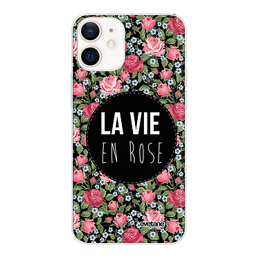 Evetane Coque iPhone 12 mini 360 intégrale transparente Motif La Vie en Rose Tendance