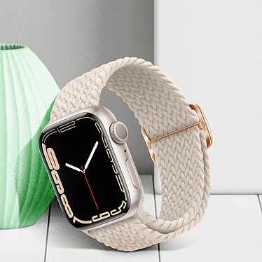 Acheter Avizar Bracelet pour Apple Watch 41mm et 40mm et 38 mm Nylon Tressé Ajustable par Boucle Métallique  blanc