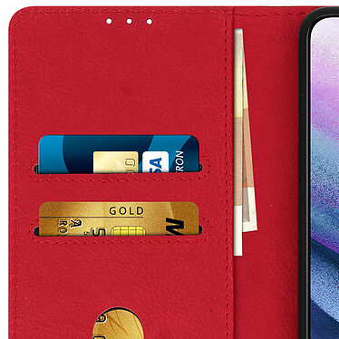 Avizar Étui Samsung Galaxy S21 Protection avec Porte-carte Fonction Support Rouge pas cher
