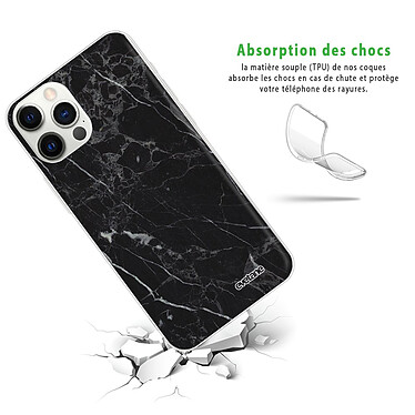 Avis Evetane Coque iPhone 12/12 Pro 360 intégrale transparente Motif Marbre noir Tendance