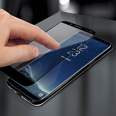 Acheter Avizar Coque Samsung Galaxy S8 Silicone Souple et Film Verre Trempé 9H Contour noir