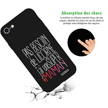 Avis Evetane Coque iPhone 7/8/ iPhone SE 2020 Silicone Liquide Douce noir Je suis une princesse
