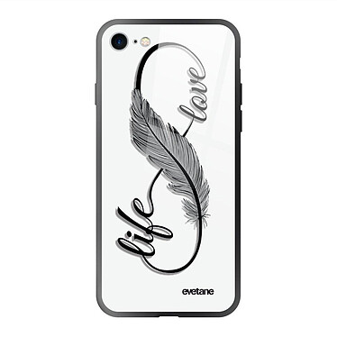 Evetane Coque iPhone 7/8/ iPhone SE 2020/ 2022 Coque Soft Touch Glossy Love Life Design
