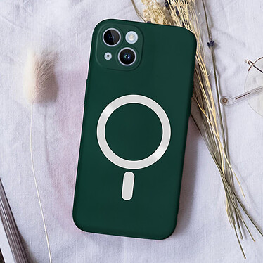 Avizar Coque pour iPhone 14 Compatible Magsafe Protection Semi Rigide Soft-Touch  vert foncé pas cher