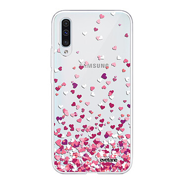 Evetane Coque Samsung Galaxy A50 360 intégrale transparente Motif Confettis De Coeur Tendance