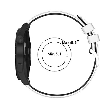 Avizar Bracelet pour Huawei Watch GT3 46mm Silicone BiColore Texturé Blanc / Noir pas cher