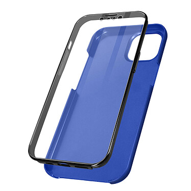 Avizar Coque iPhone 13 Pro Arrière Rigide bleu et Avant Souple Transparent