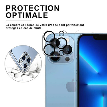 Acheter Evetane Coque iPhone 13 Pro Max Antichoc avec 2 Vitres en Verre Trempé Protection écran et 2 Vitres de Protection Objectif Caméra