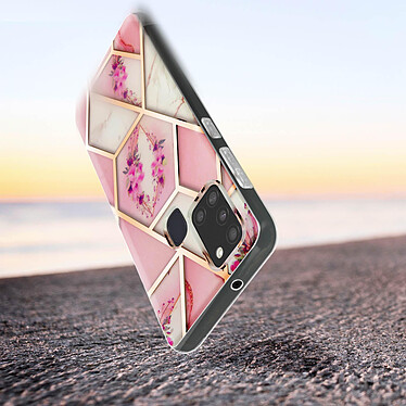 Avizar Coque Samsung Galaxy A21s Motif géométrique avec Cordon Amovible rose pas cher