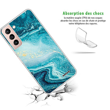 Avis Evetane Coque Samsung Galaxy S21 Plus 5G 360 intégrale transparente Motif Bleu Nacré Marbre Tendance