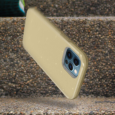 Avizar Coque Apple iPhone 12 Pro Max Paillette Amovible Silicone Semi-rigide Or pas cher