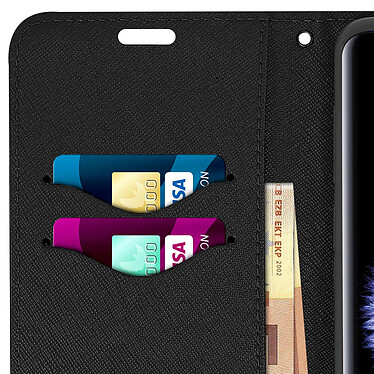 Avizar Housse Galaxy S9 Etui clapet Porte-carte Fonction Stand Fancy Style Noir pas cher