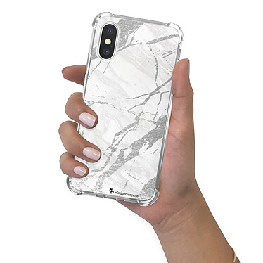 LaCoqueFrançaise Coque iPhone X/Xs anti-choc souple angles renforcés transparente Motif Marbre gris pas cher