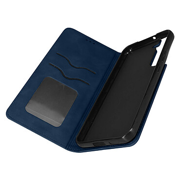 Avizar Etui Folio pour Samsung Galaxy S22 Plus Porte Carte Simili Cuir Daim  bleu