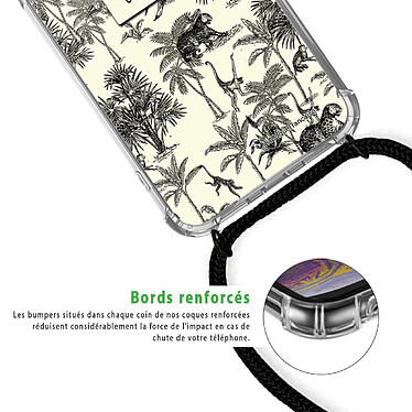 Acheter LaCoqueFrançaise Coque cordon iPhone 12 Mini Dessin Botanic Evasion