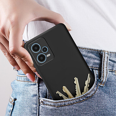 Avizar Coque pour Xiaomi Redmi Note 12 5G Silicone Semi-rigide Finition Douce au Toucher Fine  Noir pas cher