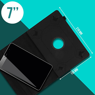 Avis Avizar Housse Tablette 7 pouces Étui Universel Clapet Fonction Stand Rotatif 360° Noir