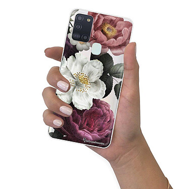 LaCoqueFrançaise Coque Samsung Galaxy A21S 360 intégrale transparente Motif Fleurs roses Tendance pas cher