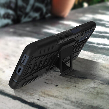 Avizar Coque pour Motorola Moto E22 et E22i Bi-matière Antichoc avec Béquille Support  Noir pas cher
