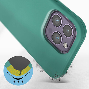 Avis Avizar Coque pour iPhone 14 Pro Max Silicone Semi-rigide Finition Soft-touch Fine  turquoise