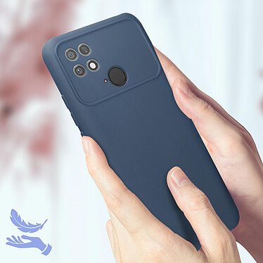 Acheter Avizar Coque pour Xiaomi Poco C40 Silicone Semi-rigide Finition Soft-touch Fine  Bleu Nuit