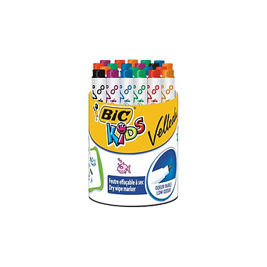 BIC Pot de 24 Feutres effaçables A SEC Kids MINI pointe ogive moyenne couleurs assorties