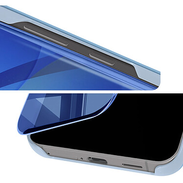 Acheter Avizar Étui pour Samsung Galaxy S24 Clapet Effet Miroir Support Stand Bleu Clair