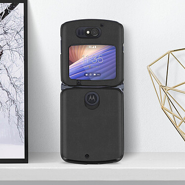 Acheter Avizar Coque Motorola Razr 5G Rigide Conception en 2 parties Aspect cuir vieilli noir