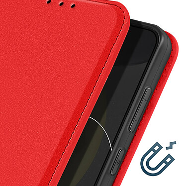 Acheter Avizar Étui pour Galaxy S24 Porte-carte Support Vidéo Clapet Magnétique Rouge