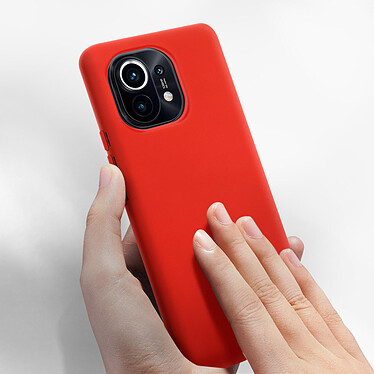 Acheter Avizar Coque Xiaomi Mi 11 5G Silicone Semi-rigide Finition Soft Touch Fine Rouge
