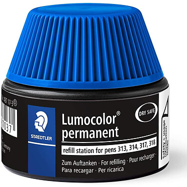 STAEDTLER Lumocolor flacon-recharge, permanent, bleu