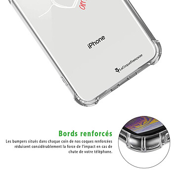 Acheter LaCoqueFrançaise Coque iPhone X/Xs anti-choc souple angles renforcés transparente Motif Coeur Blanc Amour