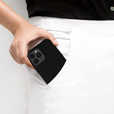 Avizar Coque iPhone 13 Pro Silicone Semi-rigide Soft-touch Noir pas cher