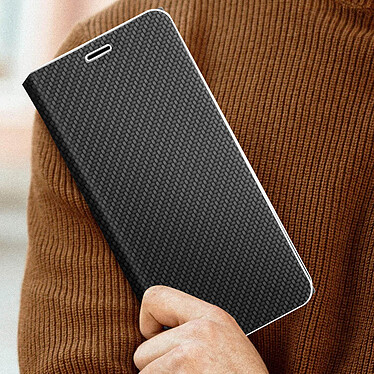 Avizar Étui pour Samsung Galaxy S23 Ultra avec Porte-carte Design Carbone  Noir et Argent pas cher