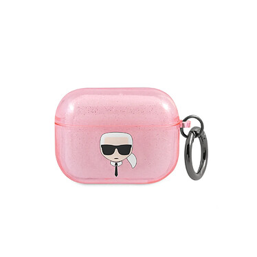 Karl Lagerfeld Coque pour Airpods 3 Glitter Chic en TPU Haute Qualité Rose