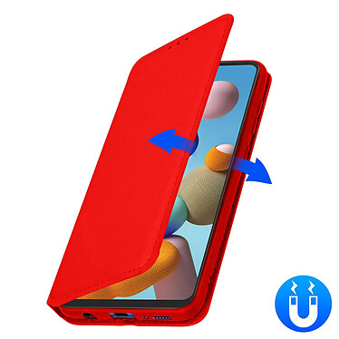 Avizar Housse Samsung Galaxy A21s Étui Folio Portefeuille Fonction Support rouge pas cher