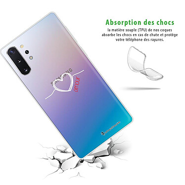 Avis LaCoqueFrançaise Coque Samsung Galaxy Note 10 Plus 360 intégrale transparente Motif Coeur Blanc Amour Tendance