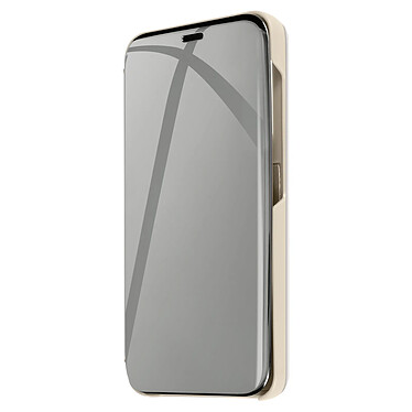 Avizar Étui pour Samsung Galaxy S24 Clapet Effet Miroir Support Stand Gris Clair