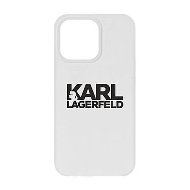 Karl Lagerfeld Coque  iPhone 13 Mini Silicone Stack Logo Blanc