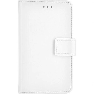 BigBen Connected Étui Universel Taille M Folio Wallet avec Porte-cartes et Languette Blanc