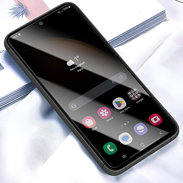 Avizar Verre trempé pour Samsung S23 FE Haute Transparence 9D Dureté 9H Noir pas cher